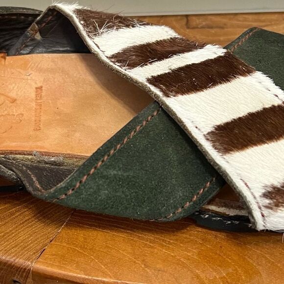 Brother Vellies Tyre Green Suede Cow Hair Recycled Tire Soles Sandals -- 9 - Picture 7 of 9